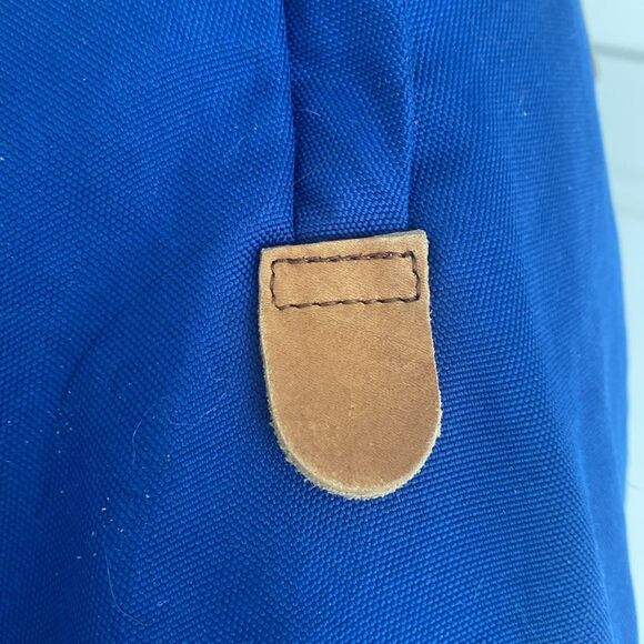 Vintage The North Face Blue Brown Backpack Suede Bottom Panel Retro Design - Picture 7 of 15